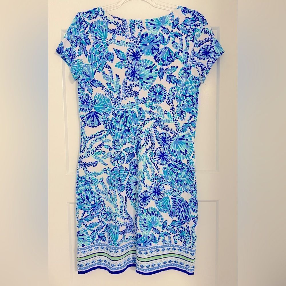 Lilly Pulitzer UPF 50+ Sophiletta Dress Turquoise Oasis Shell Me You Love Me - Picture 5 of 8